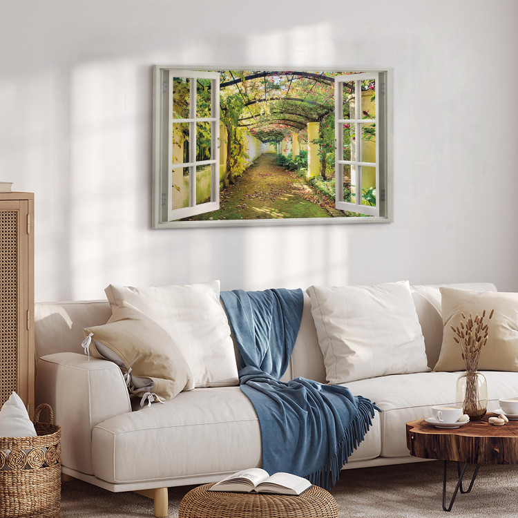 Canvas Art Print Window: View on Pergola 105178 additionalImage 10