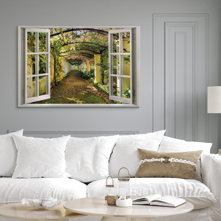 Canvas Art Print Window: View on Pergola 105178 additionalImage 5