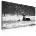 Canvas Print Lying Deer (1-piece) - Scandinavian Landscape with Stag in Field 106078 additionalThumb 2