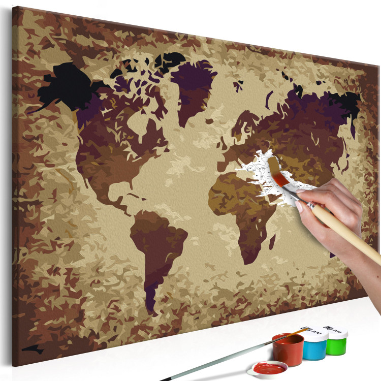 Paint by Number Kit World Map (Brown Colours) 107178 additionalImage 3