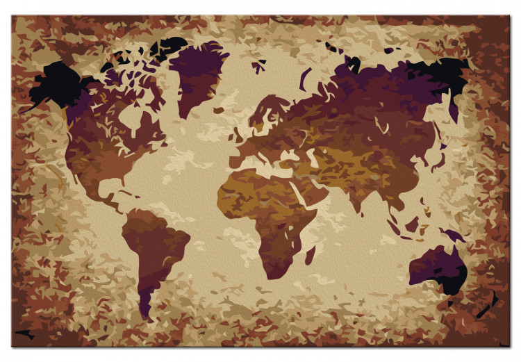 Paint by Number Kit World Map (Brown Colours) 107178 additionalImage 4