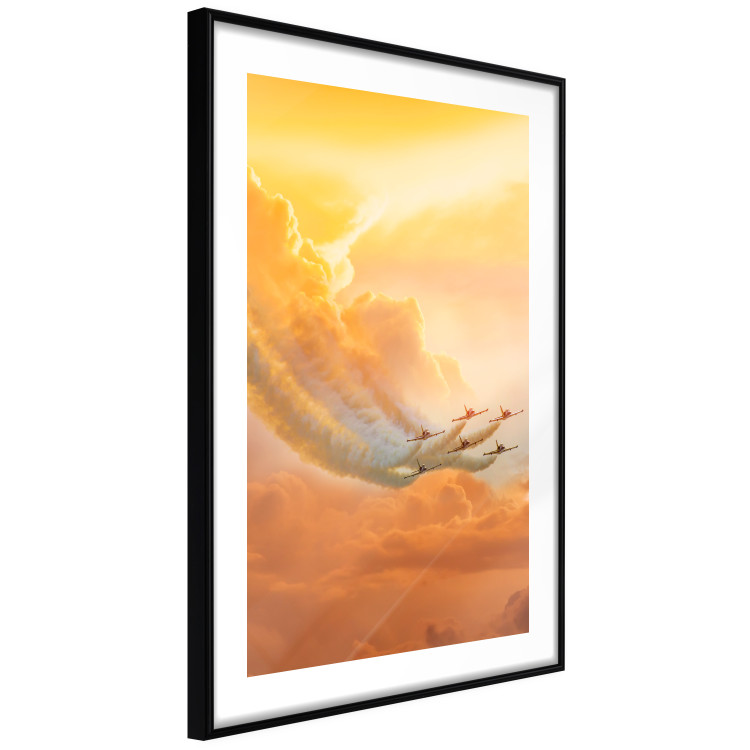 Poster Airplanes in Clouds - Flight amidst thick clouds and orange sky 114378 additionalImage 14