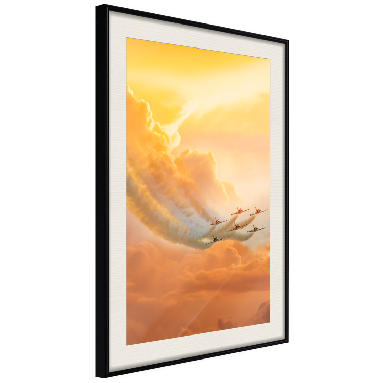 Poster Airplanes in Clouds - Flight amidst thick clouds and orange sky 114378 additionalImage 8