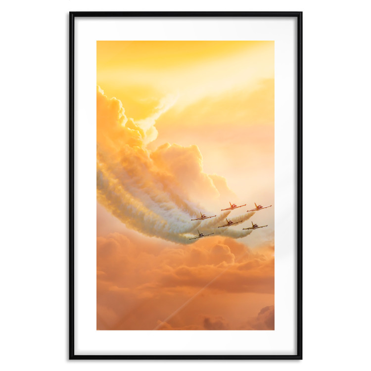 Poster Airplanes in Clouds - Flight amidst thick clouds and orange sky 114378 additionalImage 17
