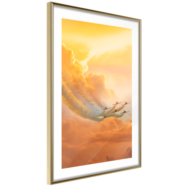 Poster Airplanes in Clouds - Flight amidst thick clouds and orange sky 114378 additionalImage 10