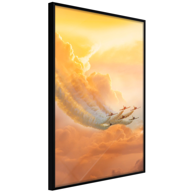 Poster Airplanes in Clouds - Flight amidst thick clouds and orange sky 114378 additionalImage 11