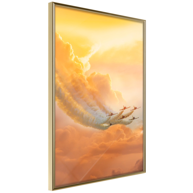 Poster Airplanes in Clouds - Flight amidst thick clouds and orange sky 114378 additionalImage 13
