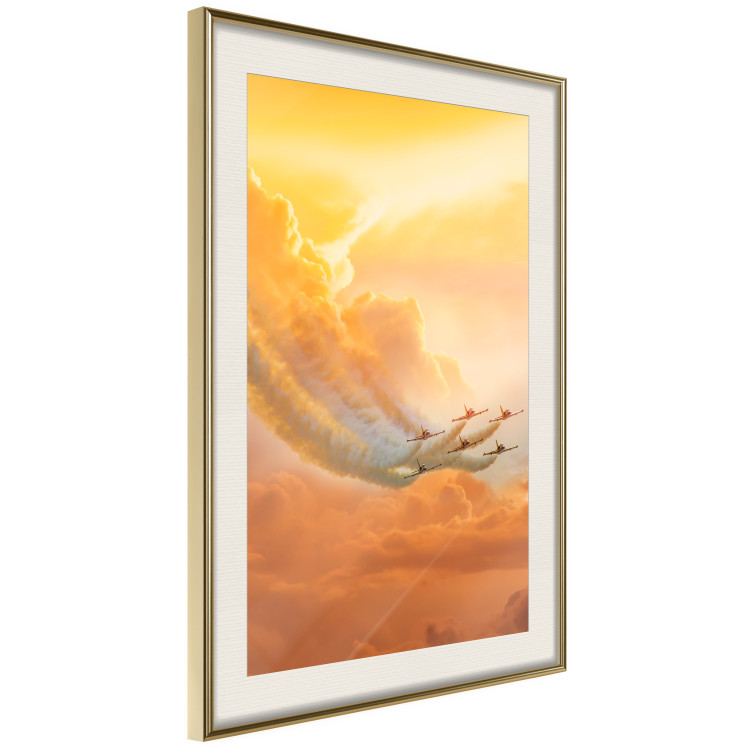 Poster Airplanes in Clouds - Flight amidst thick clouds and orange sky 114378 additionalImage 5