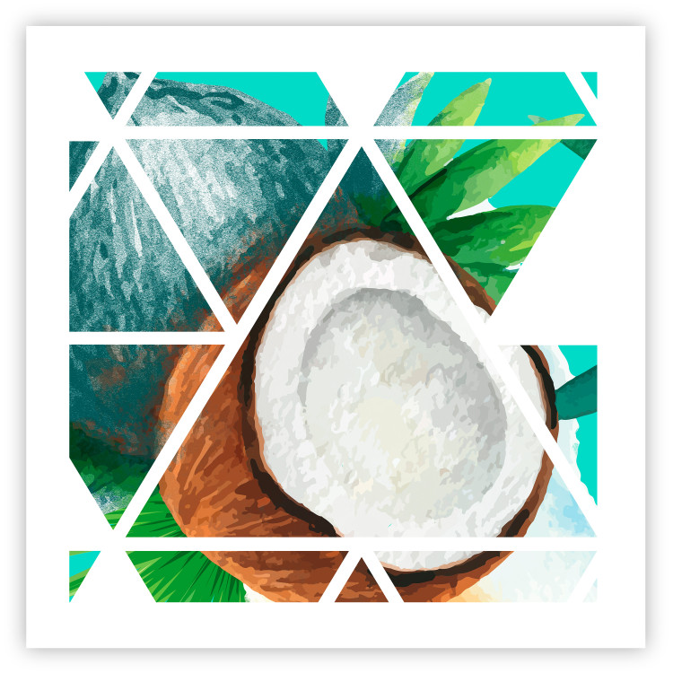 Wall Poster Coconut (Square) - geometric abstraction with a tropical fruit 114578 additionalImage 19