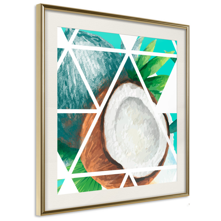 Wall Poster Coconut (Square) - geometric abstraction with a tropical fruit 114578 additionalImage 2