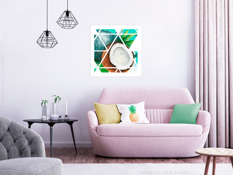 Wall Poster Coconut (Square) - geometric abstraction with a tropical fruit 114578 additionalImage 2