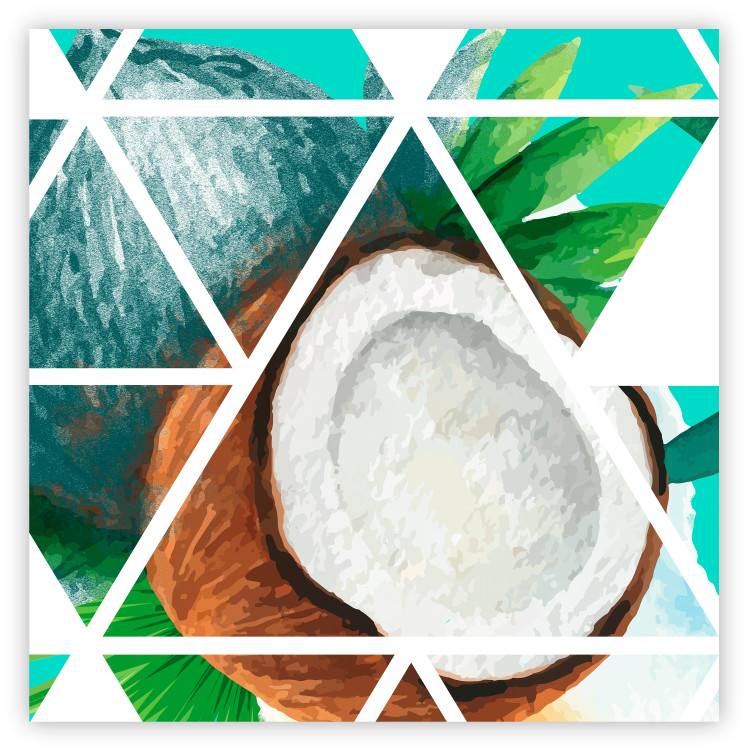 Wall Poster Coconut (Square) - geometric abstraction with a tropical fruit 114578
