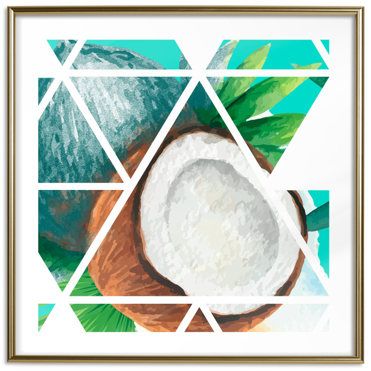 Wall Poster Coconut (Square) - geometric abstraction with a tropical fruit 114578 additionalImage 14