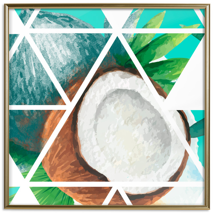 Wall Poster Coconut (Square) - geometric abstraction with a tropical fruit 114578 additionalImage 20