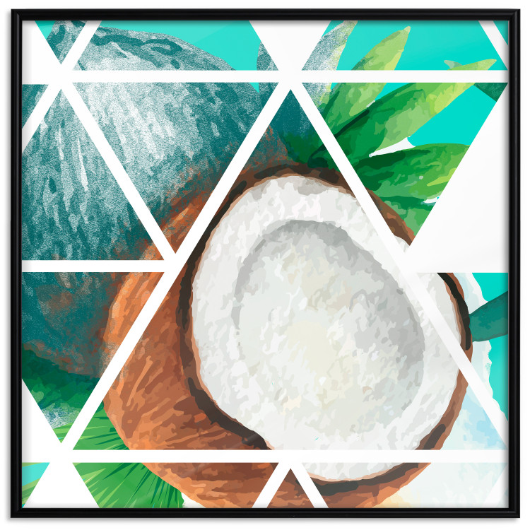 Wall Poster Coconut (Square) - geometric abstraction with a tropical fruit 114578 additionalImage 24
