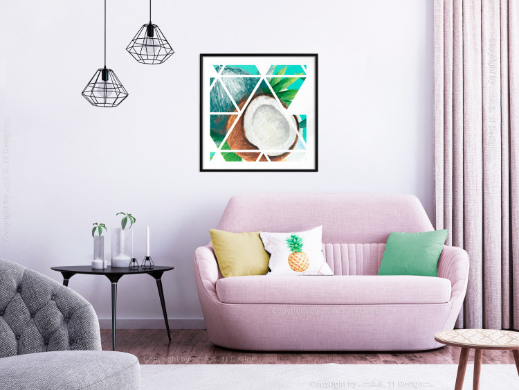 Wall Poster Coconut (Square) - geometric abstraction with a tropical fruit 114578 additionalImage 6