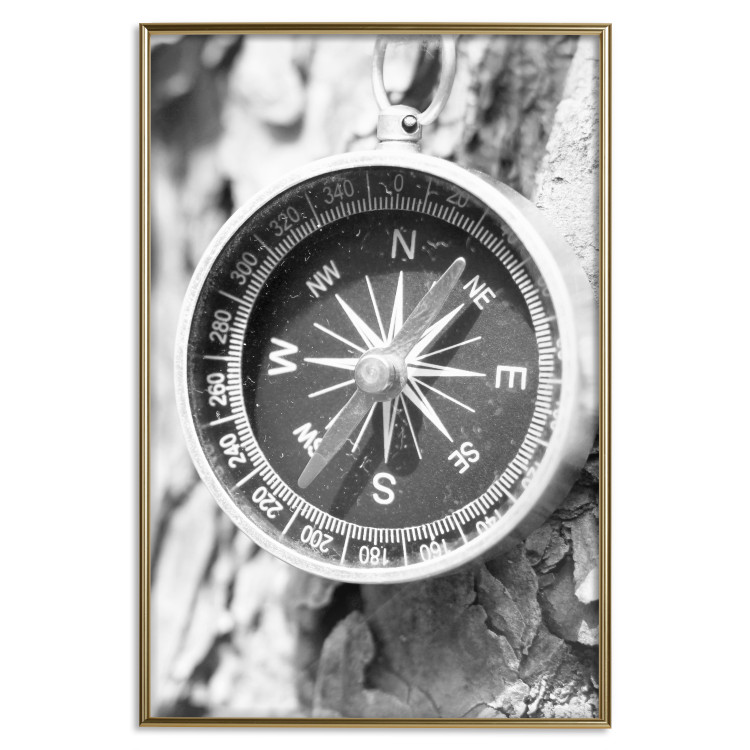 Wall Poster Black and white compass - rocks and a compass pointing the right direction 114878 additionalImage 20