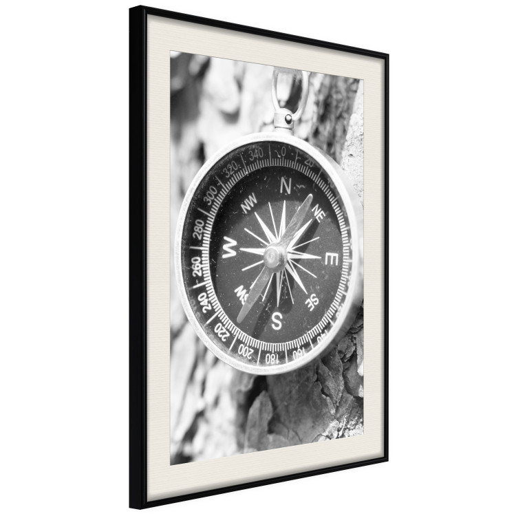 Wall Poster Black and white compass - rocks and a compass pointing the right direction 114878 additionalImage 3