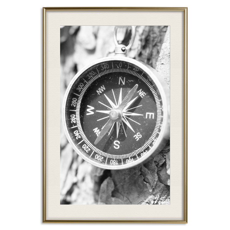 Wall Poster Black and white compass - rocks and a compass pointing the right direction 114878 additionalImage 19