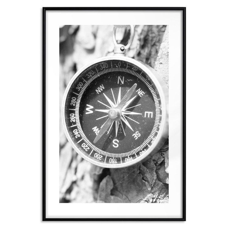 Wall Poster Black and white compass - rocks and a compass pointing the right direction 114878 additionalImage 15
