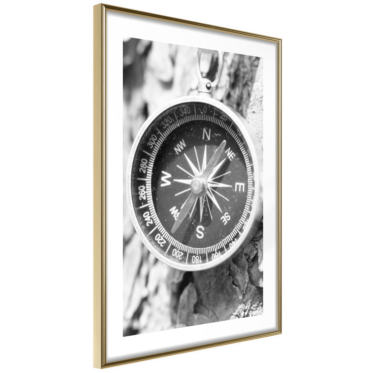 Wall Poster Black and white compass - rocks and a compass pointing the right direction 114878 additionalImage 6