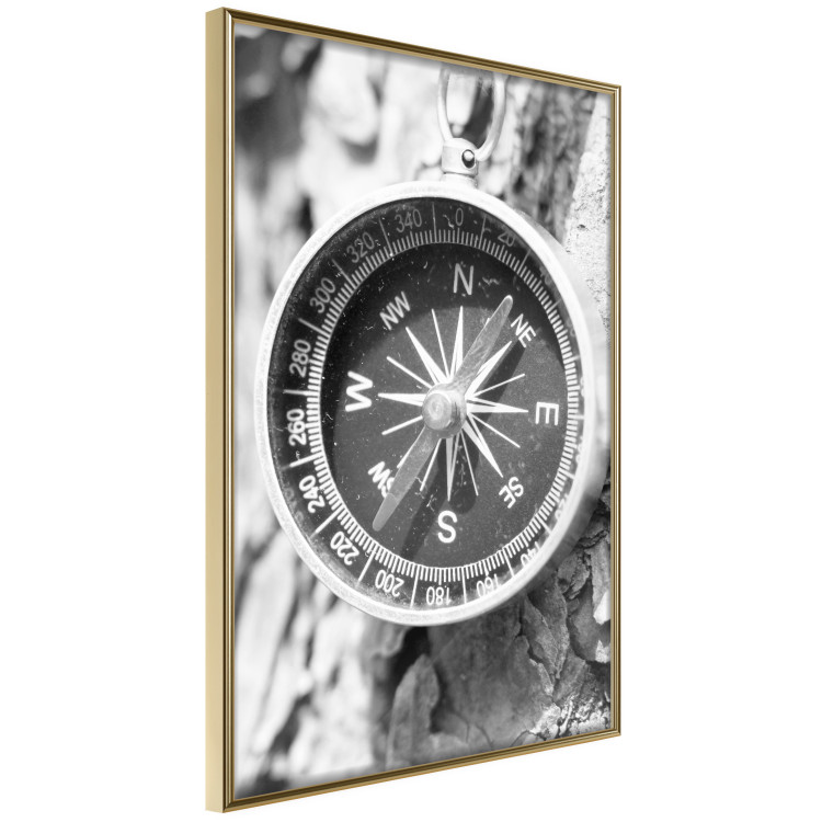 Wall Poster Black and white compass - rocks and a compass pointing the right direction 114878 additionalImage 12