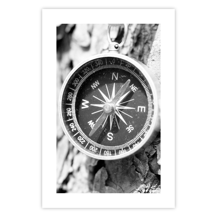 Wall Poster Black and white compass - rocks and a compass pointing the right direction 114878 additionalImage 19