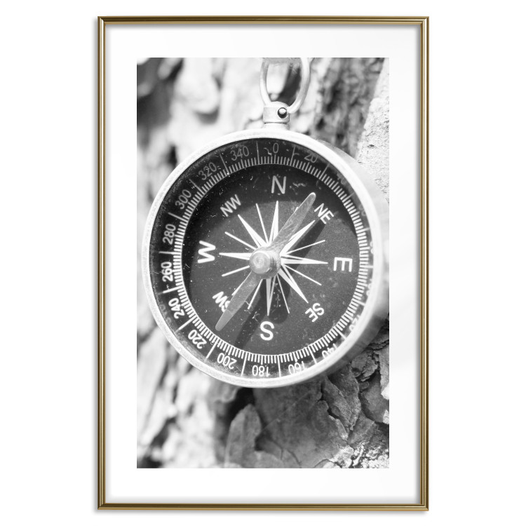 Wall Poster Black and white compass - rocks and a compass pointing the right direction 114878 additionalImage 14