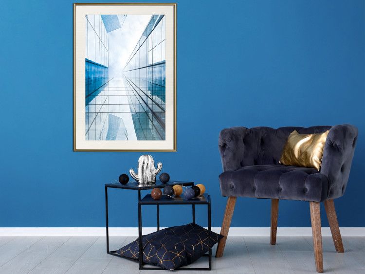 Wall Poster Modern Skyscraper - blue sky amidst glass architecture 116678 additionalImage 21