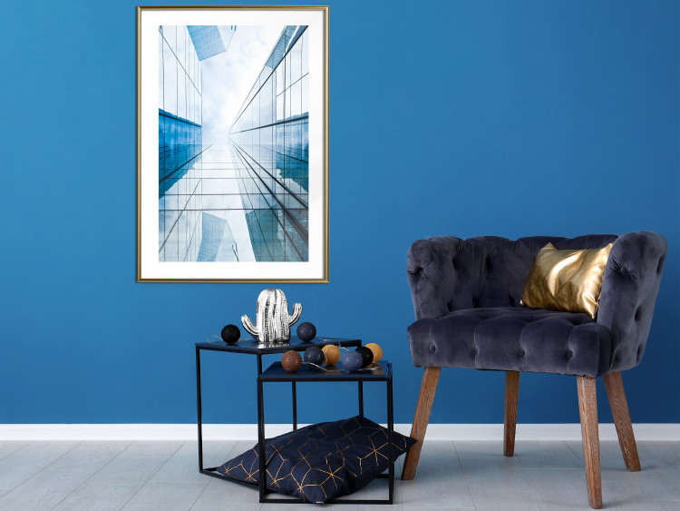 Wall Poster Modern Skyscraper - blue sky amidst glass architecture 116678 additionalImage 13