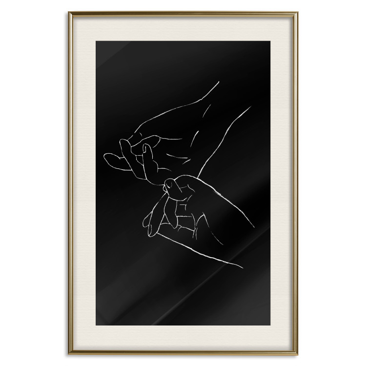 Poster Gesture - black and white composition with delicate line art of clasped hands 117878 additionalImage 19