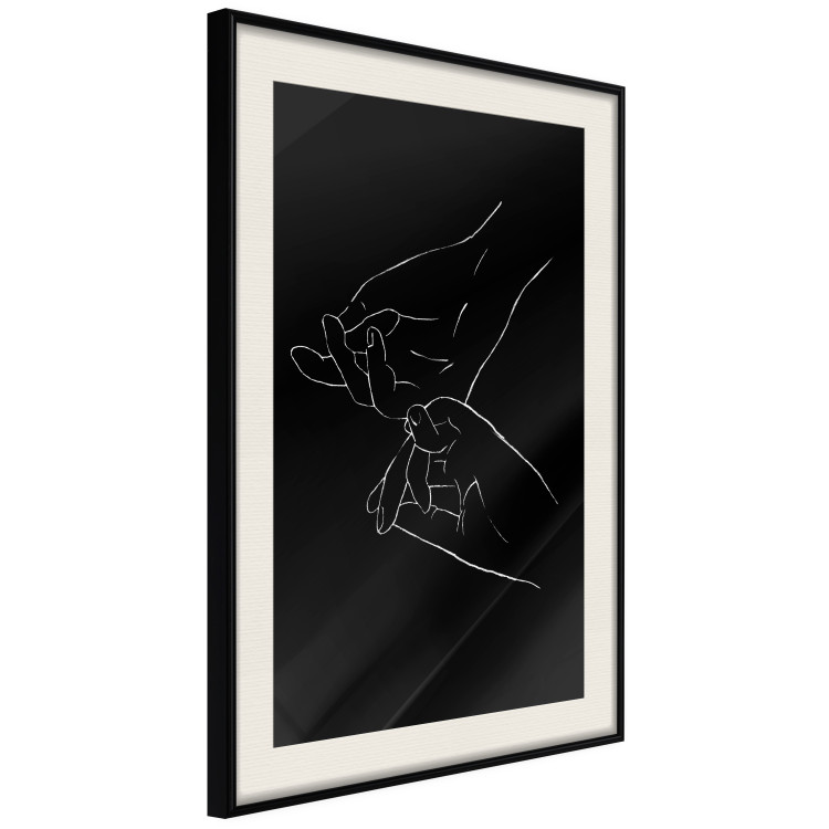 Poster Gesture - black and white composition with delicate line art of clasped hands 117878 additionalImage 3