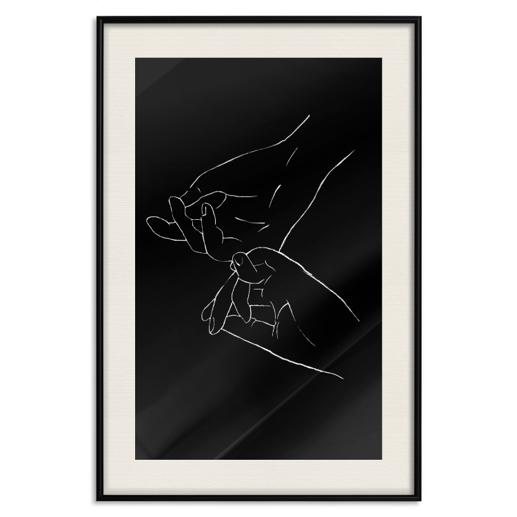 Poster Gesture - black and white composition with delicate line art of clasped hands 117878 additionalImage 18