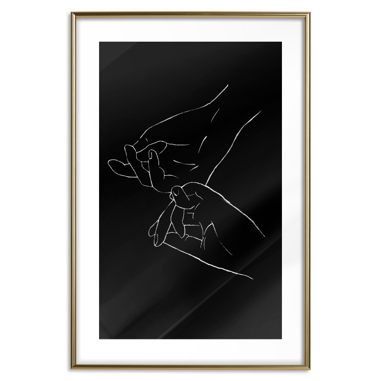 Poster Gesture - black and white composition with delicate line art of clasped hands 117878 additionalImage 16