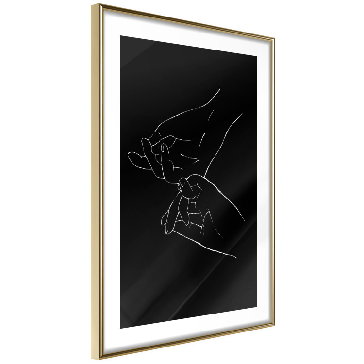 Poster Gesture - black and white composition with delicate line art of clasped hands 117878 additionalImage 8