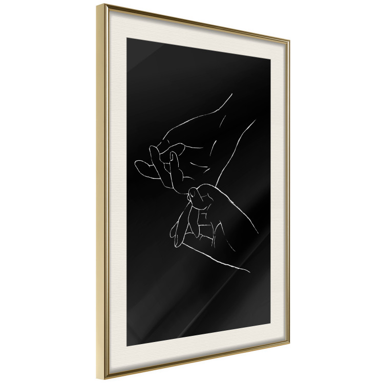 Poster Gesture - black and white composition with delicate line art of clasped hands 117878 additionalImage 2
