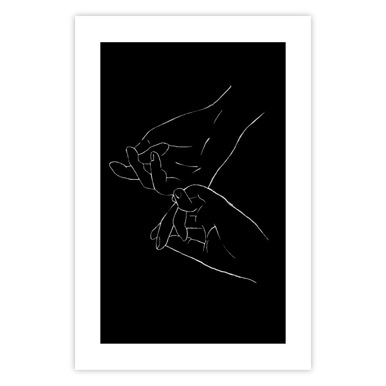 Poster Gesture - black and white composition with delicate line art of clasped hands 117878 additionalImage 25