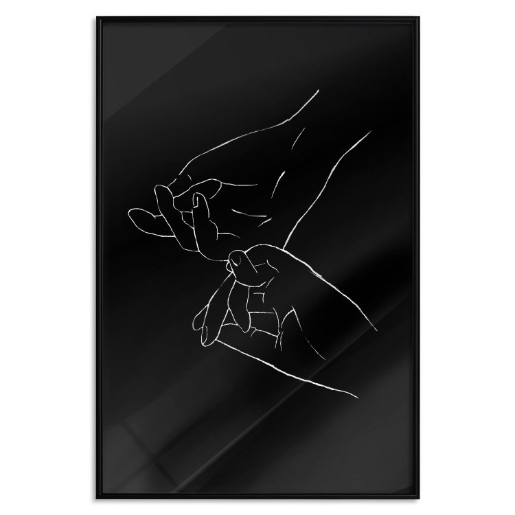 Poster Gesture - black and white composition with delicate line art of clasped hands 117878 additionalImage 24