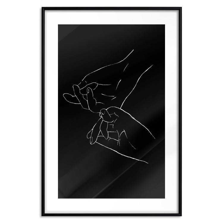 Poster Gesture - black and white composition with delicate line art of clasped hands 117878 additionalImage 17