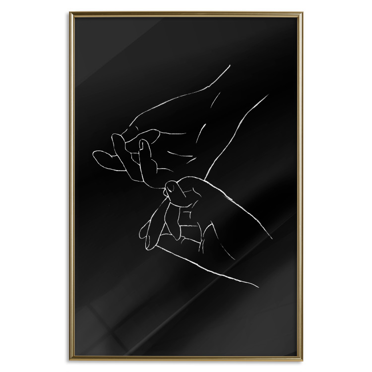 Poster Gesture - black and white composition with delicate line art of clasped hands 117878 additionalImage 20
