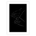 Poster Gesture - black and white composition with delicate line art of clasped hands 117878 additionalThumb 25