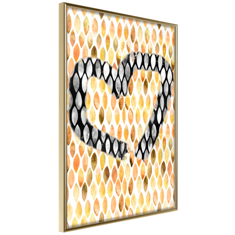 Poster Summer Sign - unique composition with a heart in shades of brown 118278 additionalImage 12