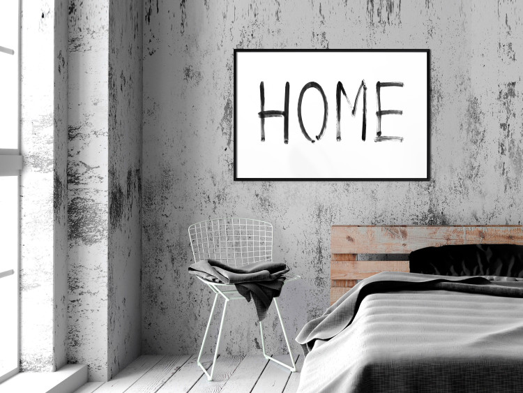 Poster Black Home - black and white simple composition with English text 119278 additionalImage 4