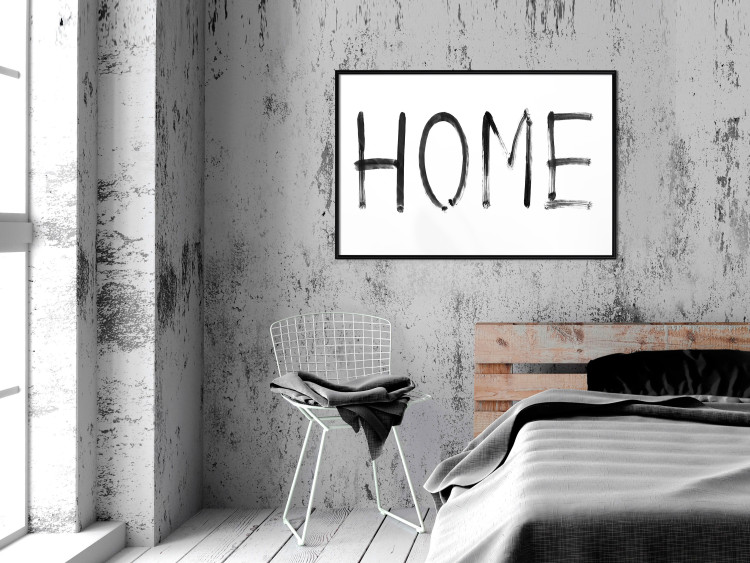 Poster Black Home - black and white simple composition with English text 119278 additionalImage 3
