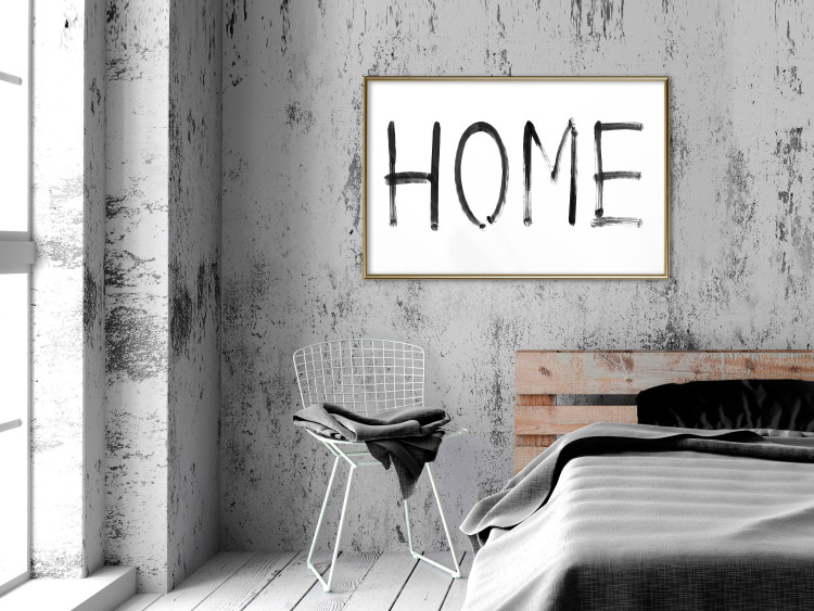 Poster Black Home - black and white simple composition with English text 119278 additionalImage 5