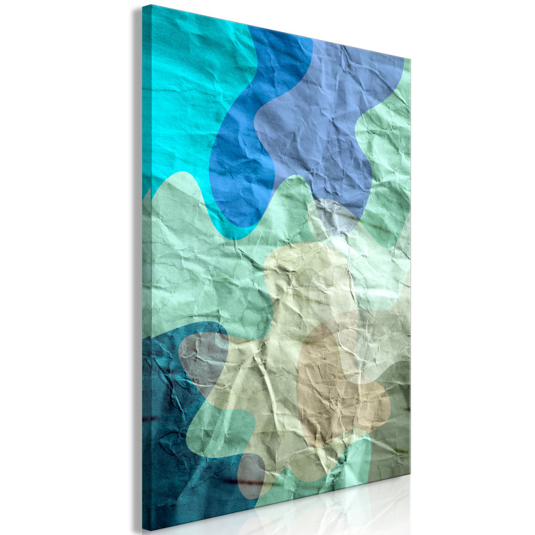 Canvas Art Print Sea turquoise - abstract stains on the background of crumpled paper 122278 additionalImage 2