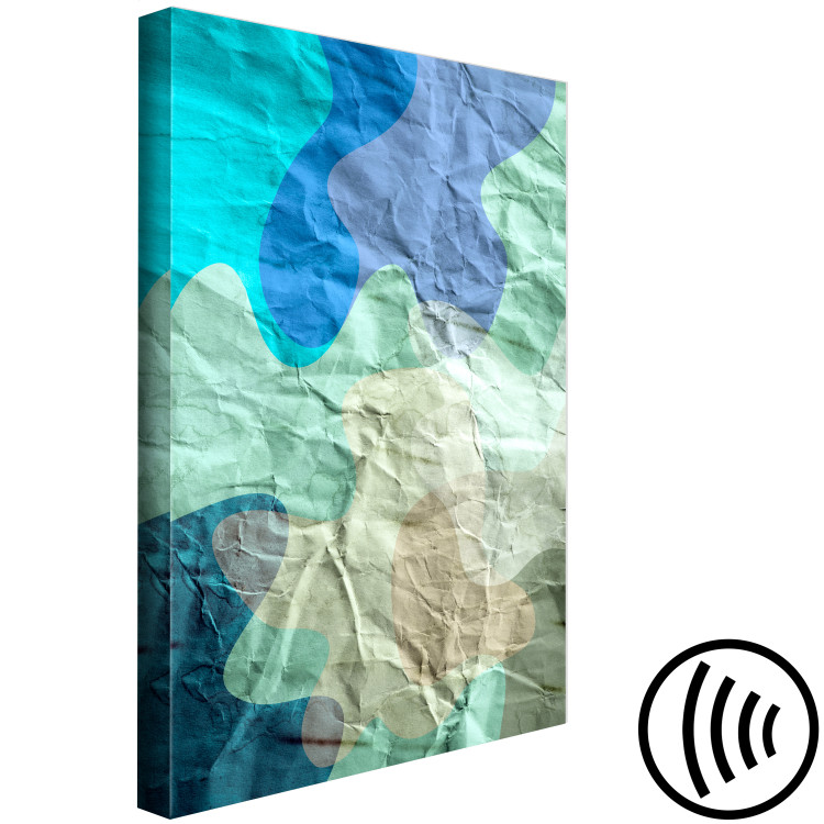 Canvas Art Print Sea turquoise - abstract stains on the background of crumpled paper 122278 additionalImage 6