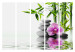 Room Separator Water Garden II - stones and pink flower against a bamboo background in a Zen motif 122678 additionalThumb 7