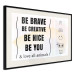 Poster Be Yourself - black English texts and small emojis on a white background 122778 additionalThumb 3