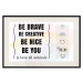 Poster Be Yourself - black English texts and small emojis on a white background 122778 additionalThumb 18